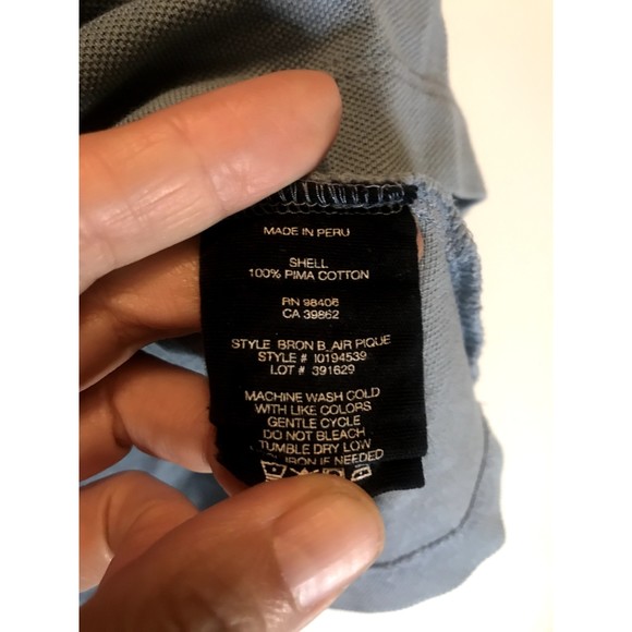 Theory Polo Iceberg Blue three-btn Short Sleeve Polo Shirt Cotton Peru XL - Picture 5 of 6